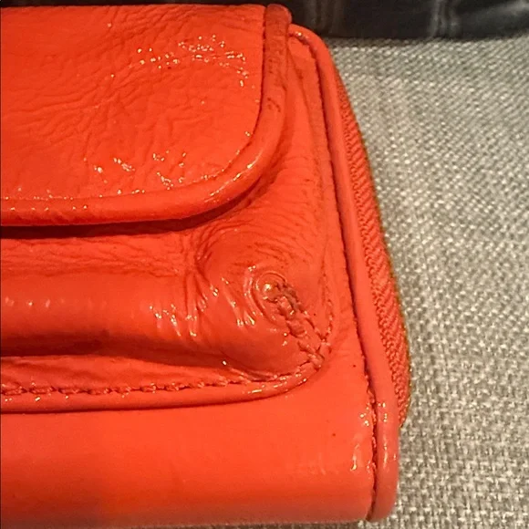 Coach Coral Patent Leather Zip Around Wristlet Wallet - Picture 4 of 5